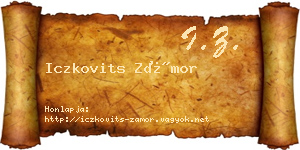 Iczkovits Zámor névjegykártya